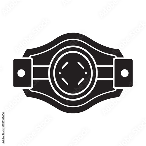 Championship belt icon silhouette isolated on transparent background