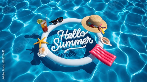 Hello Summer pool accessories vacation