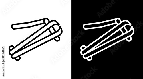 Nail Cutter White Icon Set Vector 