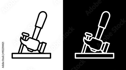 Claw Hammer White Icon Set Vector 