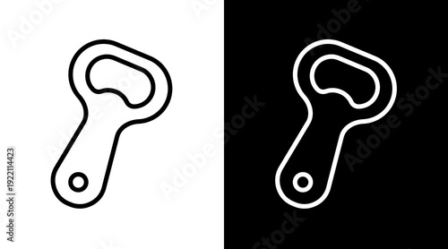 Bottle Opener White Icon Set Vector 