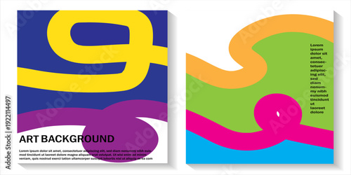 Creative covers or posters concept in modern minimal style for corporate identity, branding, social media advertising, promo. Minimalist cover design template with dynamic colored lines. vector