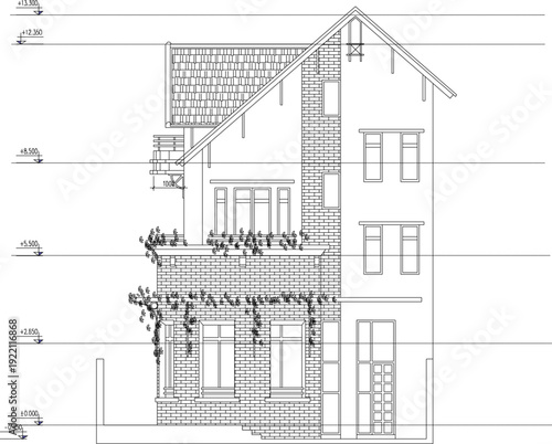 Architectural CAD Style Site Plan Featuring Parking Lot Arrangement, Green Landscaping Elements, Pavement Patterns, and Urban Infrastructure Design