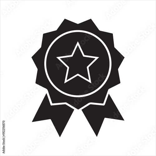 Star badge award silhouette icon isolated on transparent background