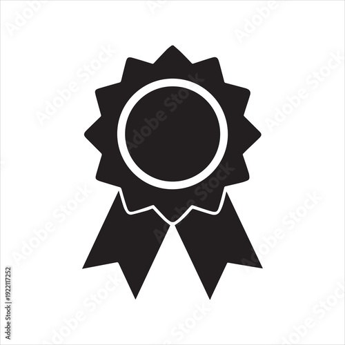 Rosette ribbon award silhouette icon isolated on transparent background