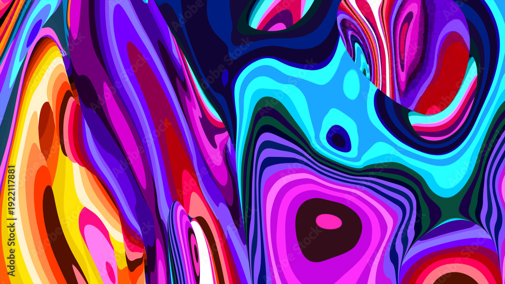 Obraz premium Vibrant Abstract Colorful Fluid Art with Swirling Patterns