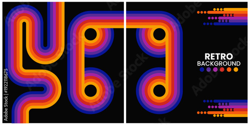 abstract background with rainbow, background with numbers, retro vintage design illustration image