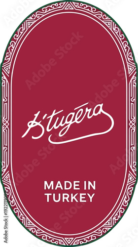 Elegant Red Label Design for Handmade Turkish Products