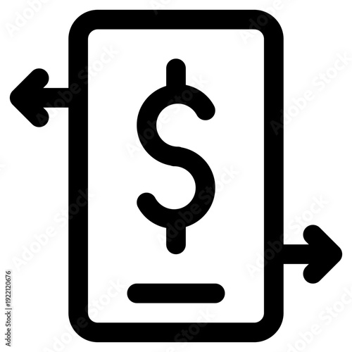 A minimalist vector icon representing digital money transfers, financial transactions, and the flow of funds.