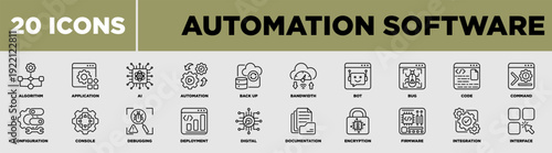 Automation Software Icon Set Line