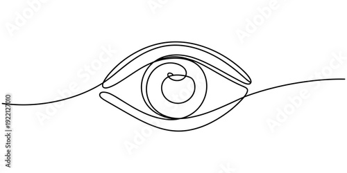 human eye anatomy showing sclera continuous one line drawing, Human eye anatomy, computer artwork, Human eye anatomy, computer artwork.