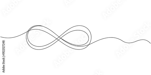 continuous drawing of infinity with one line, Infinity sign mark one line art, Self draws infinity sign one line. Infinity eternity symbol in variations pro design style.