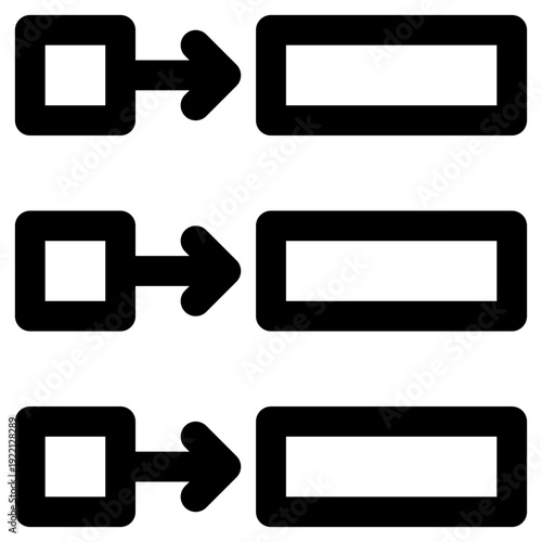Vector illustration of a sequential process flow with three steps. Perfect for business, technology, and educational content.