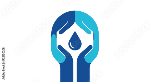 Save Water Protection Hands Flat Vector World Water Day Poster