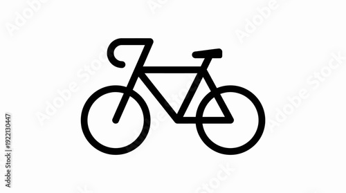 Bicycle Vector Icon | Cycling, Transport, Minimalist Line Art, Bike Silhouette, Modern UI Element, Editable Vector Graphic, Clean Design, Black Outline, Modular Transportation Symbol
