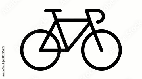Bicycle Vector Icon | Cycling, Transport, Minimalist Line Art, Bike Silhouette, Modern UI Element, Editable Vector Graphic, Clean Design, Black Outline, Modular Transportation Symbol
