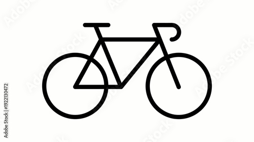 Bicycle Vector Icon | Cycling, Transport, Minimalist Line Art, Bike Silhouette, Modern UI Element, Editable Vector Graphic, Clean Design, Black Outline, Modular Transportation Symbol