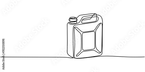 Car Engine Oil, Car Service line icon continuous one line drawing, Continuous line of oil jerry cans.one line drawing of packaging jerry, Gallon continuous one line drawing vector illustration