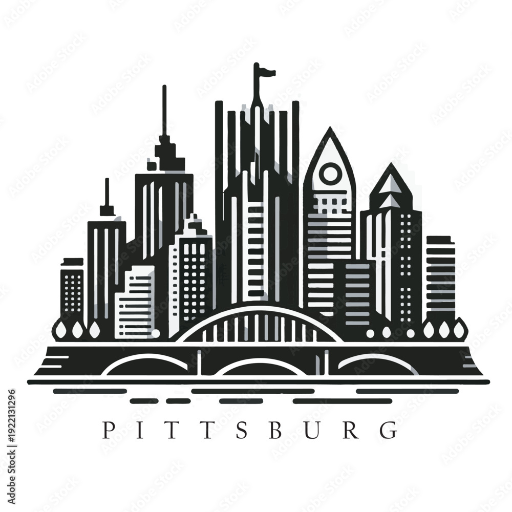 Fototapeta premium pittsburg city skyline vector