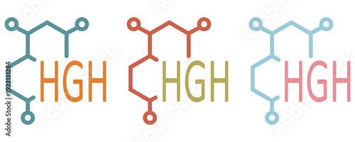 Human growth hormone icon, HGH line icon vector in trendy flat style illustration isolated on white background.