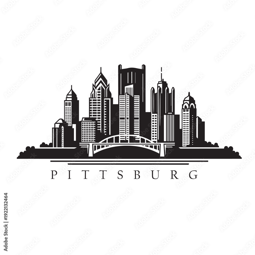 Fototapeta premium pittsburg city skyline vector