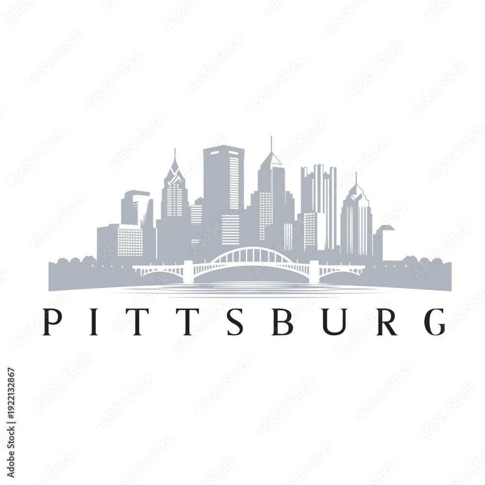 Obraz premium pittsburg city skyline vector