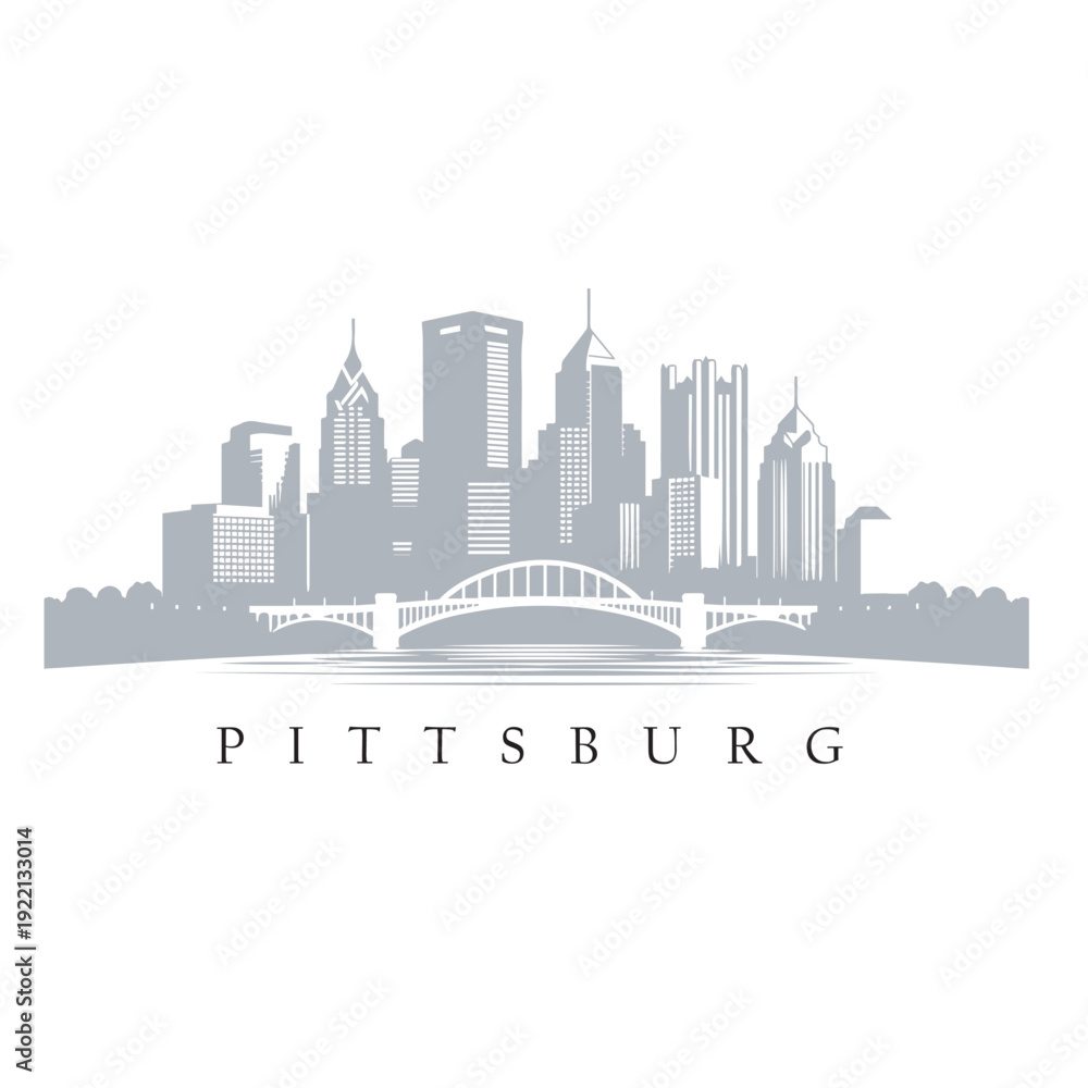 Obraz premium pittsburg city skyline vector