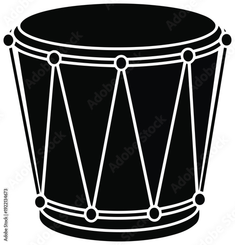 Black and white silhouette of a snare drum percussion