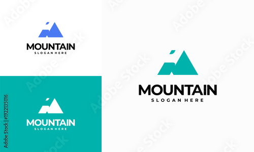 Modern Mountain Peak logo designs concept vector, Simple Landscape Hills logo element Mountain Peaks