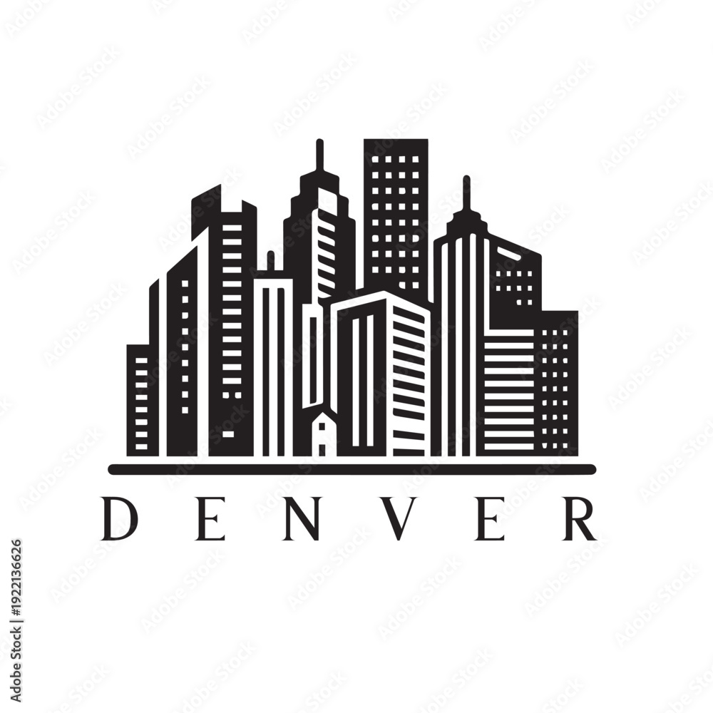 Fototapeta premium denver city skyline vector illustration