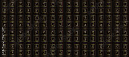 Vector. Dark bronze vertical pattern. Abstract geometric background with 3d effect. Repeated concave pipe engraved design.