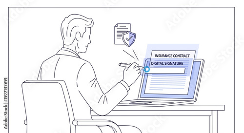 Businessman presenting health insurance concept with laptop and graphics