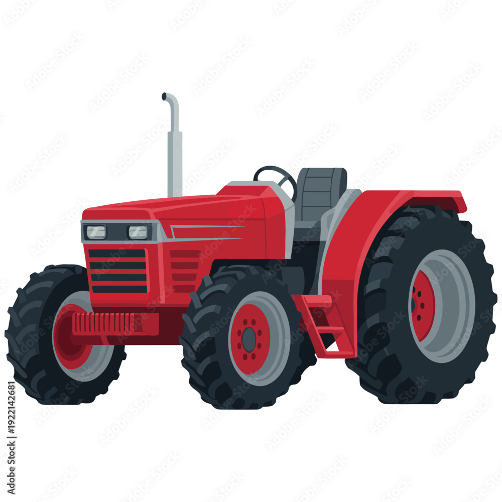 Obraz premium red tractor isolated on white