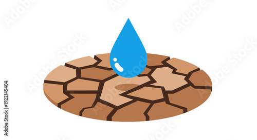 World Water Day A Droplet of Water Falling on Cracked Earth Symbolizing Scarcity and the Importance of Conservation