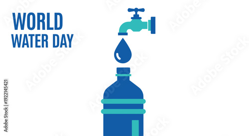 Embrace global awareness for World Water Day with a vibrant graphic illustrating the vital importance of tap water conservation and clean drinking water for sustainable living