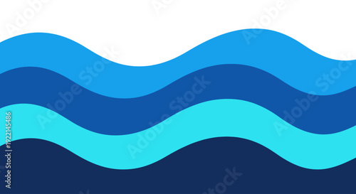 Abstract layered blue waves representing the vital flow of water, ideal for World Water Day designs promoting aquatic themes, conservation, and global water awareness initiatives