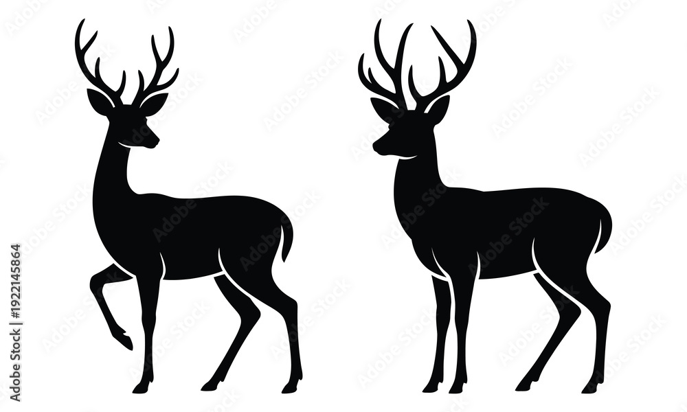 Obraz premium deer silhouette vector