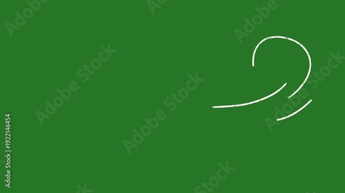 vector white lines wind effect on green screen, UI motion graphics. alpha adjustment layer, smooth animated line filter, 2d animation