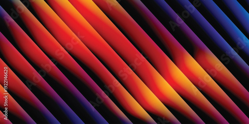 Vibrant abstract gradient background with colorful diagonal stripes, vector art, modern design, digital art, creative background isolated on transparent background