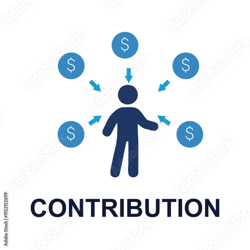 Financial Contribution: An illustrative depiction of financial contribution, where a central figure is surrounded by monetary symbols, symbolizing the act of donating or supporting a cause.