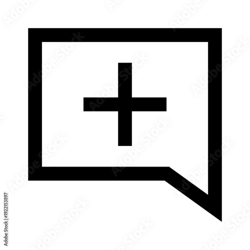 Suitable for communication concepts. A modern design for web and print materials. Clear, minimalist icon in black and white.