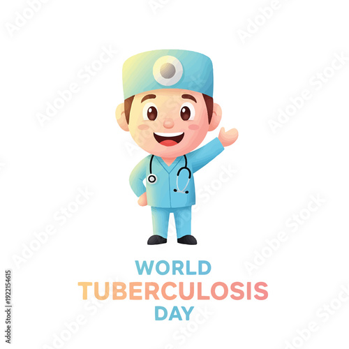 Child Doctor Cartoon for World Tuberculosis Day