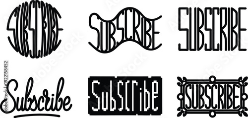 Collection of subscribe buttons in various styles and fonts for websites and social media  buttons  icons