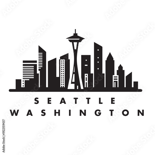 seattle city skyline vector illustration