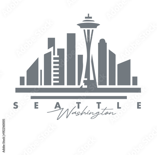 seattle city skyline vector illustration