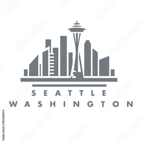 seattle city skyline vector illustration