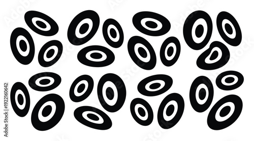 Abstract Black Oval Shapes Vector Illustration