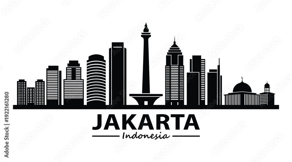 Obraz premium Jakarta Indonesia skyline cityscape