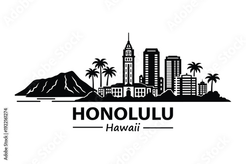 Honolulu cityscape skyline with buildings