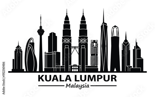 Photography Kuala Lumpur skyline silhouette in Malaysia
